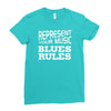 blues rules Ladies Fitted T-Shirt