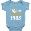 kings are born in 1983 Baby Onesie