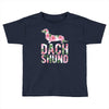 dachshund floral Toddler T-shirt
