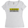 warning offensive mens funny Women's Triblend Scoop T-shirt