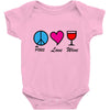 peace love wine Baby Onesie