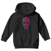 two coloured patterned skull   mens funny Youth Hoodie