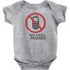 no cell phones Baby Onesie