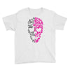 two coloured patterned skull   mens funny Youth Tee