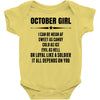 Super October Girl Baby Onesie