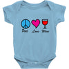 peace love wine Baby Onesie