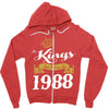 kings are born in 1988 Zipper Hoodie