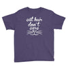 cat hair don't care cute crazy cat Youth Tee