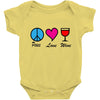 peace love wine Baby Onesie