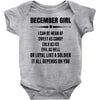 Super December Girl Baby Onesie