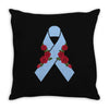 stomach cancer ribbon and rose Throw Pillow