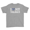 i love my soldier navy camouflage Youth Tee