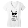 no drama llama Women's V-Neck T-Shirt