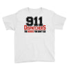 911 dispatcher heroes black logo Youth Tee