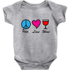 peace love wine Baby Onesie
