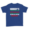 nobody's walking out on this fun old fashioned family christmas we're Youth Tee