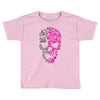 two coloured patterned skull   mens funny Toddler T-shirt