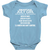 Smartass July Girl Baby Onesie