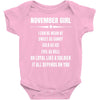 Super November Girl Baby Onesie