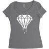 dripping diamond logo Women's Triblend Scoop T-shirt