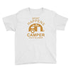 what happens in camper stays in camper vintage style camp funny Youth Tee