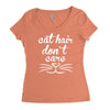 cat hair don't care cute crazy cat Women's Triblend Scoop T-shirt