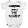 Super January Girl Baby Onesie