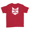 meow or never cat Youth Tee