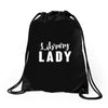 library lady Drawstring Bags