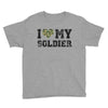 i love my soldier regular camouflage Youth Tee