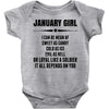 Super January Girl Baby Onesie