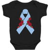 stomach cancer ribbon and rose Baby Bodysuit