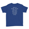 hello 7 languages hola bonjour ni hao chinese french italian Youth Tee