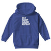 eat sleep game repeat Youth Hoodie