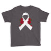lung cancer white ribbon Youth Tee