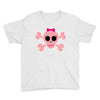 fummy pink skull long sleeve Youth Tee