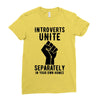 introverts unite separately in your own homes Ladies Fitted T-Shirt