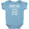 March Girl Baby Onesie