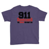 911 dispatcher heroes black logo Youth Tee