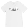 it's a good day to read text V-Neck Tee