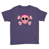 fummy pink skull long sleeve Youth Tee