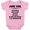 Super June Girl Baby Onesie