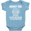 Super August Girl Baby Onesie