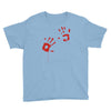 bloody hand print funny zombie kill undead blood horror killer Youth Tee