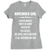 Super November Girl Ladies Fitted T-Shirt