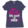 Queens Are Born in July Ladies Fitted T-Shirt
