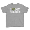 i love my soldier regular camouflage Youth Tee