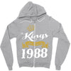 kings are born in 1988 Zipper Hoodie