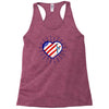 heart us flag 4th july fredom america usa Racerback Tank