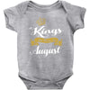 kings are born in august Baby Onesie